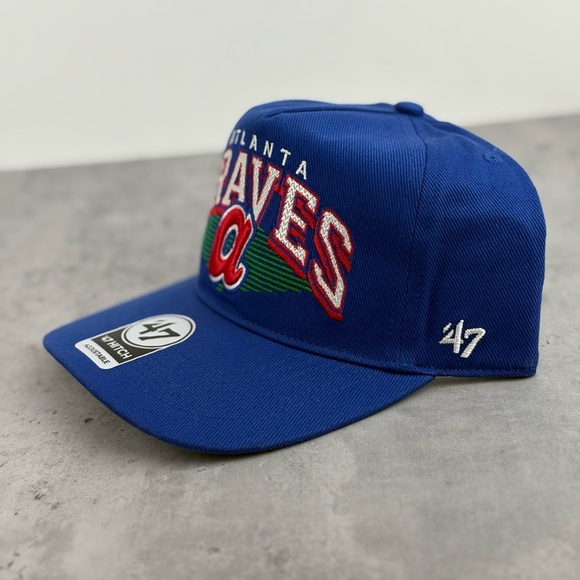 Atlanta Braves 47' Royal Cooperstown Pomona Snapback  Hat Cap OSFA Blue New - Picture 2 of 3